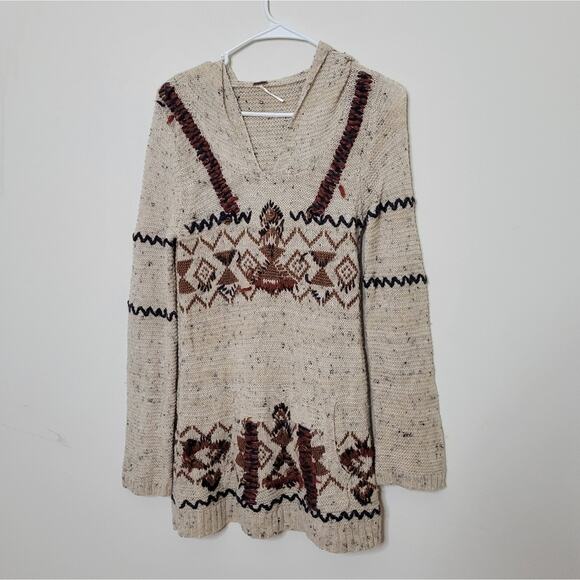 Free People Aztec Arrowhead Hooded Sweater - Picture 2 of 8